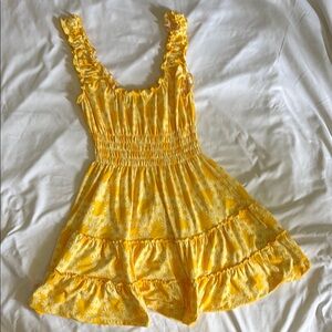 Urban Outfitters Yellow Floral Sundress size XS small pen mark